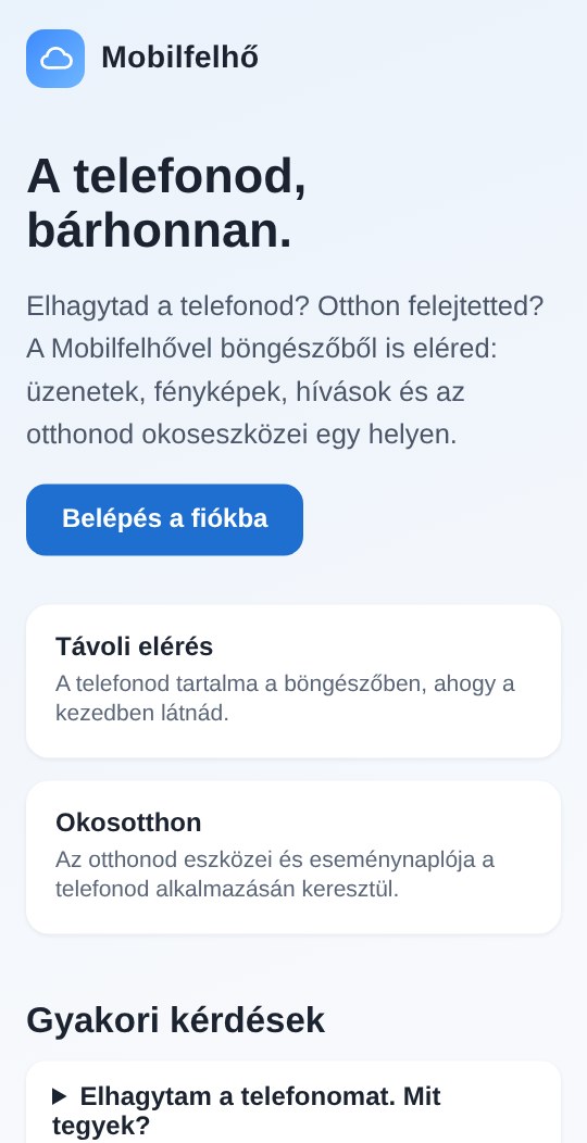 Egy felhős telefonfiók